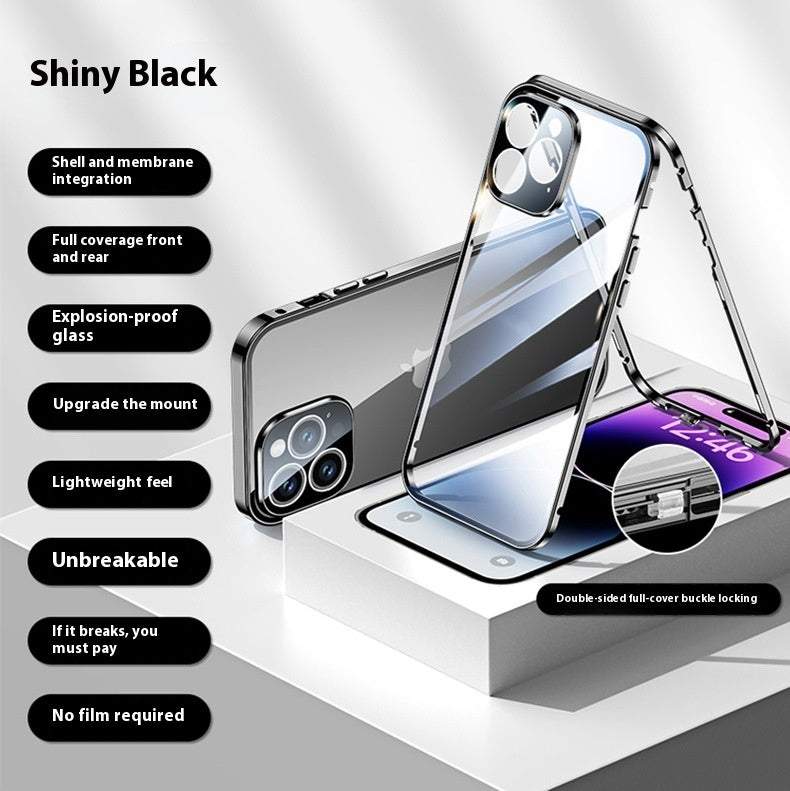 Applicable To 16 Series Double-sided Glass Ultra-thin Magnetic Drop-resistant iPhone Case