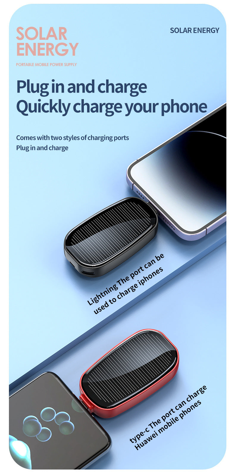 Mini Emergency Solar Charging Unit Portable Wireless Power Supply