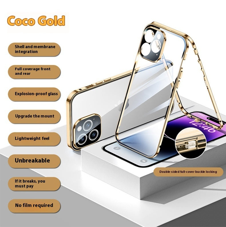 Applicable To 16 Series Double-sided Glass Ultra-thin Magnetic Drop-resistant iPhone Case