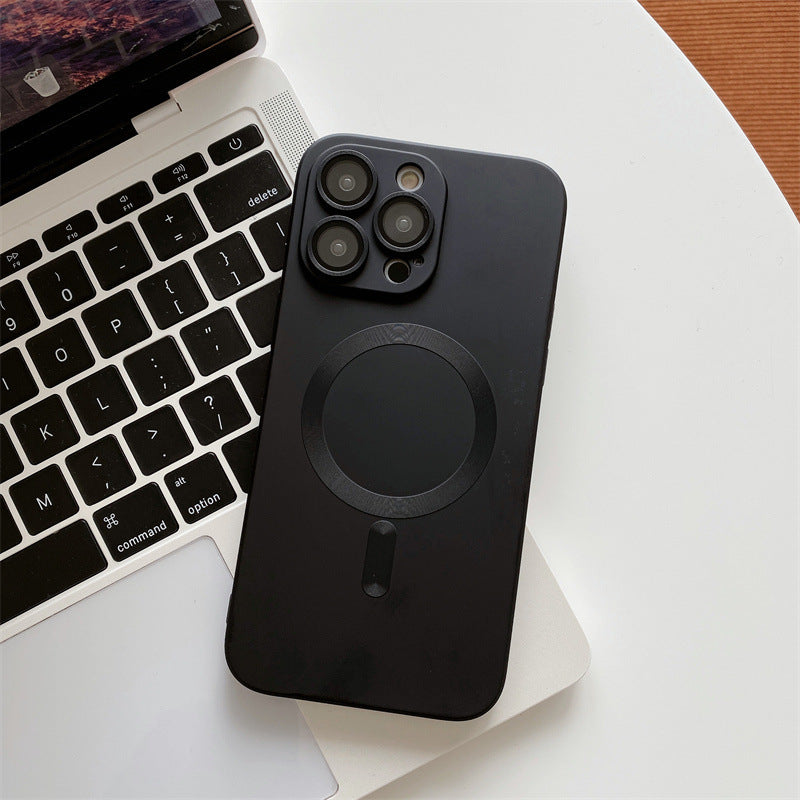 Magnetic Suction With Lens Film Electroplating Mobile Phone Case