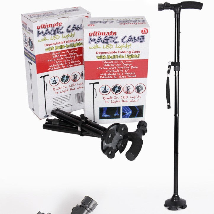 Folding With Light Aluminum Alloy Walking Stick