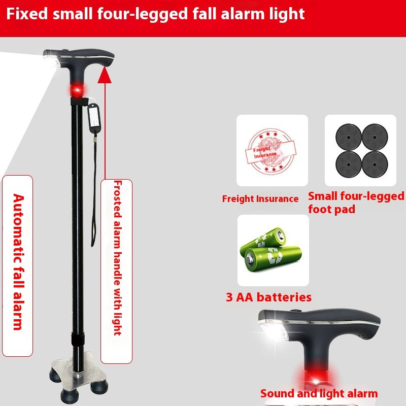 Elderly Non-slip Multi-function Automatic Alarm With Light Telescopic Walking Stick